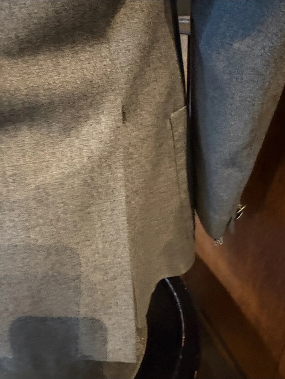 Pur Double-Breasted Gray Wool Suit Jacket